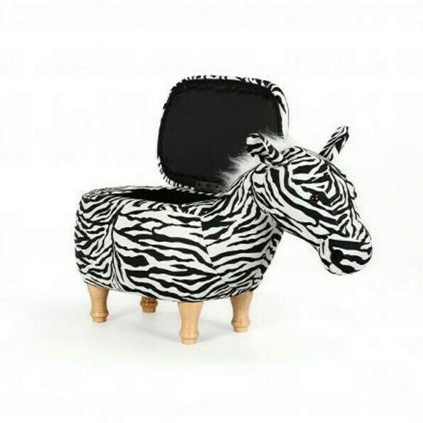 Premium Luxury Zebra Animal Ottoman Foot stool Pouffe Storage Seat ...