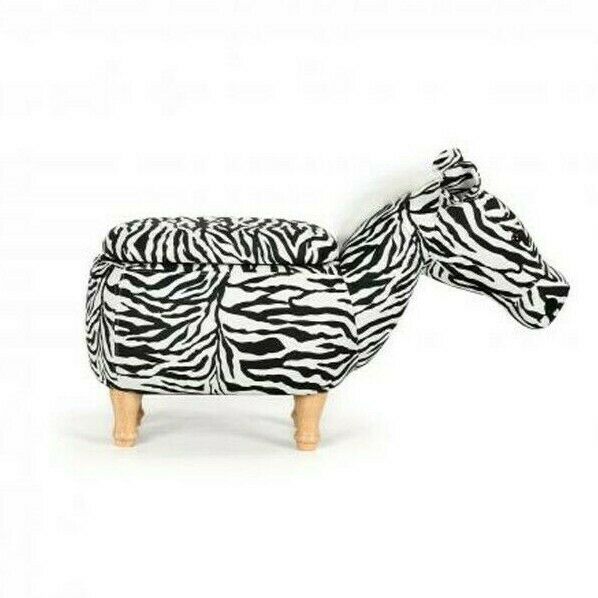 Premium Luxury Zebra Animal Ottoman Foot stool Pouffe Storage Seat ...